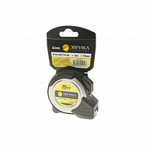 Рулетка ER-41519 5м 19мм SILVER металл. корпус с двумя фиксаторами с держателем ЭВРИКА/1/12/72